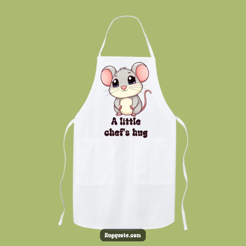 Funny Kawaii Mouse Peeking Hug Apron - Cute Kitchen Gift