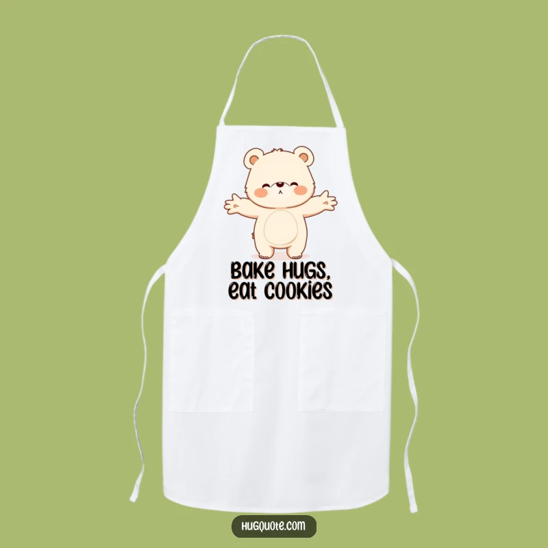 Funny Bear Hug Apron, Cute Fluffy Character Kitchen Wear Gift