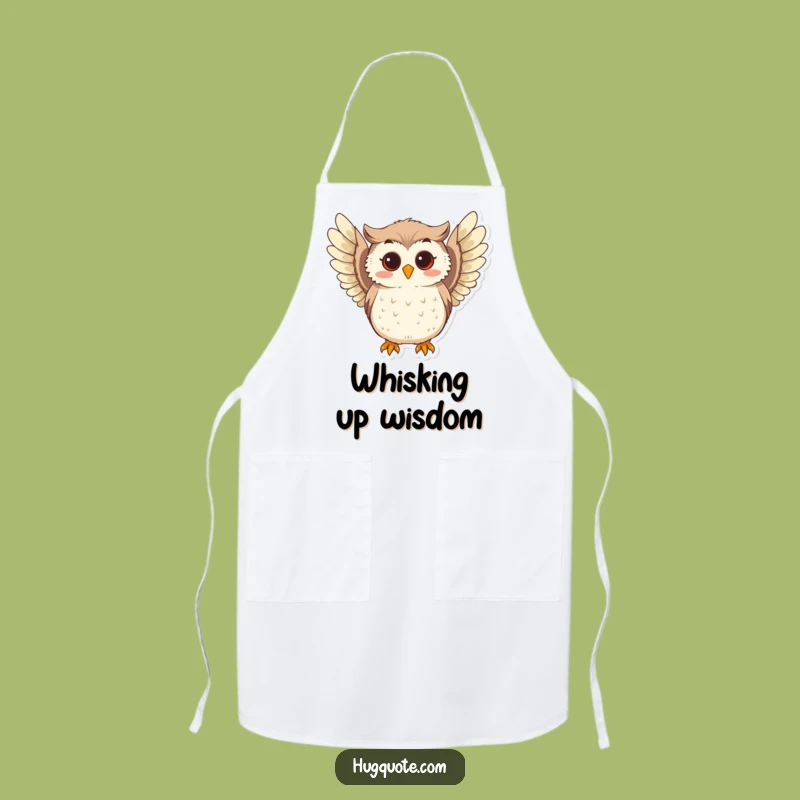 Funny Curious Owl Apron: Wise Bird Cooks - Kitchen Wisdom!