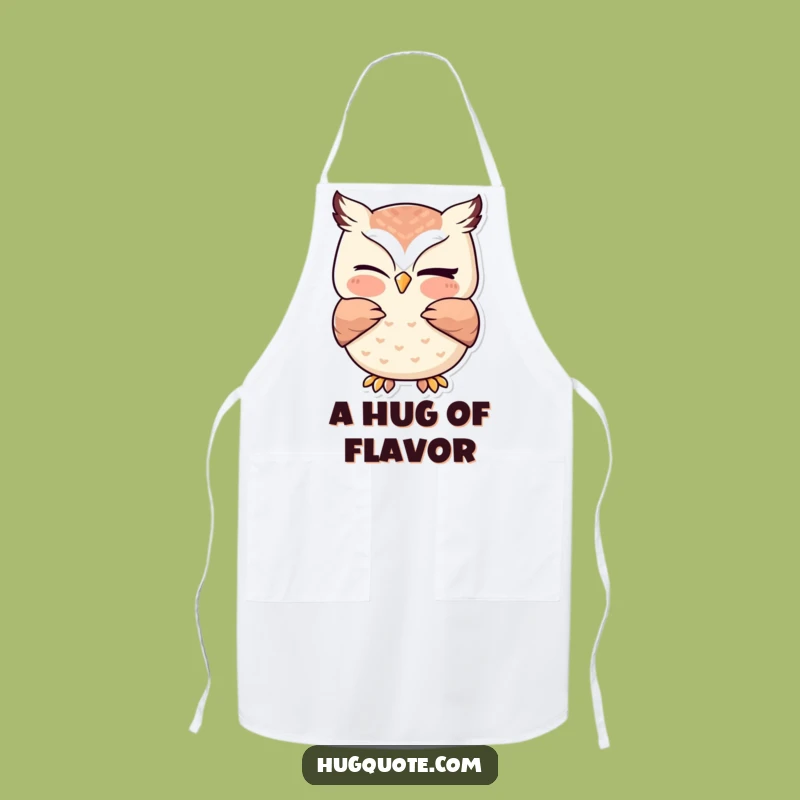 Funny Kawaii Owl Winking Hug Apron - Cute Kitchen Gift