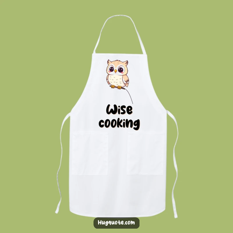Funny Owl on Shoulder Apron: Cook with Wise Cheerfulness