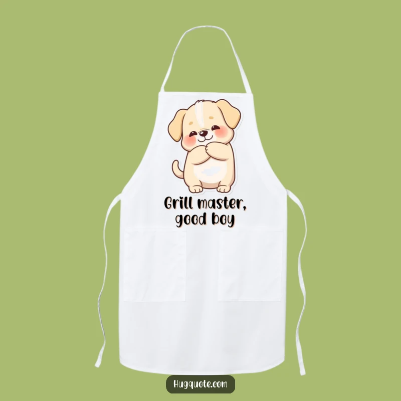 Funny Puppy Hug Apron, Chubby Dog Character Wear for Happy Cooks