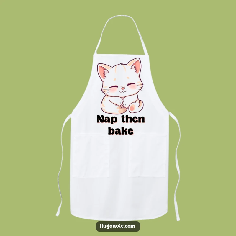 Funny Sleepy Kitten Embrace Apron: Cook with Contentment