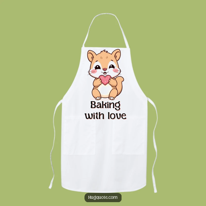Funny Squirrel Heart Apron: Cook with Adorable Love!