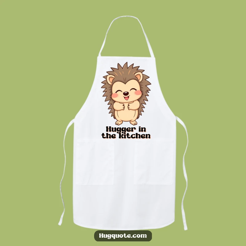 Funny Hedgehog Apron: Chef Character with Hugs for Kitchen Fun