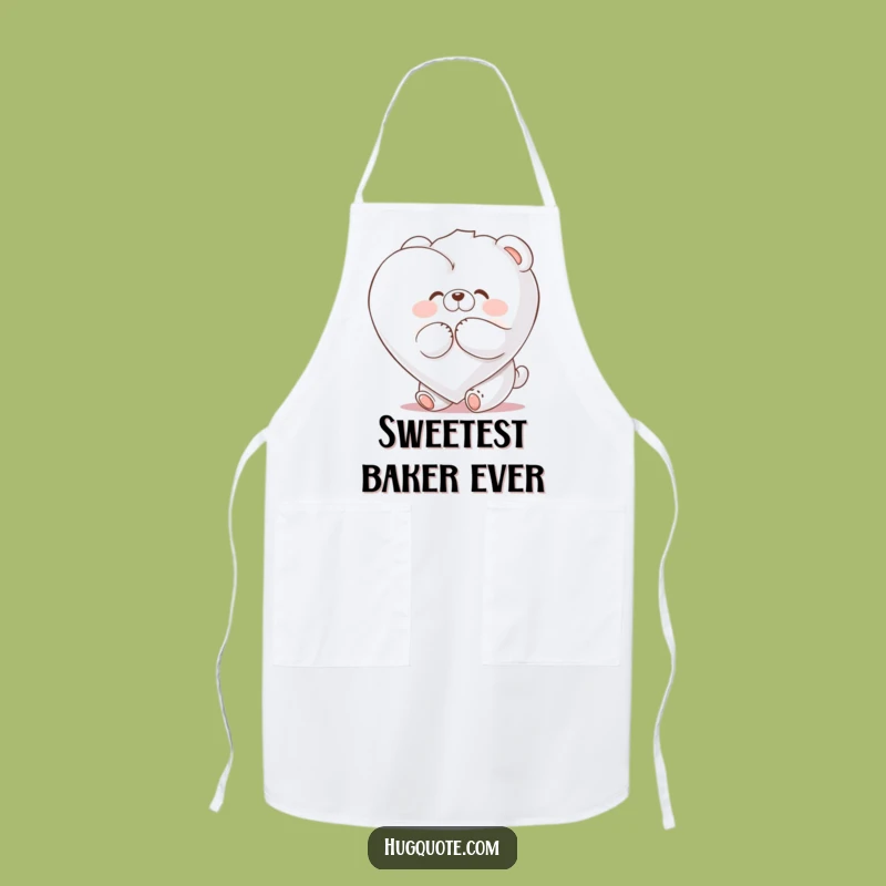 Funny Bear Marshmallow Heart Hug Apron: Cook with Comical Sweetness in Style!