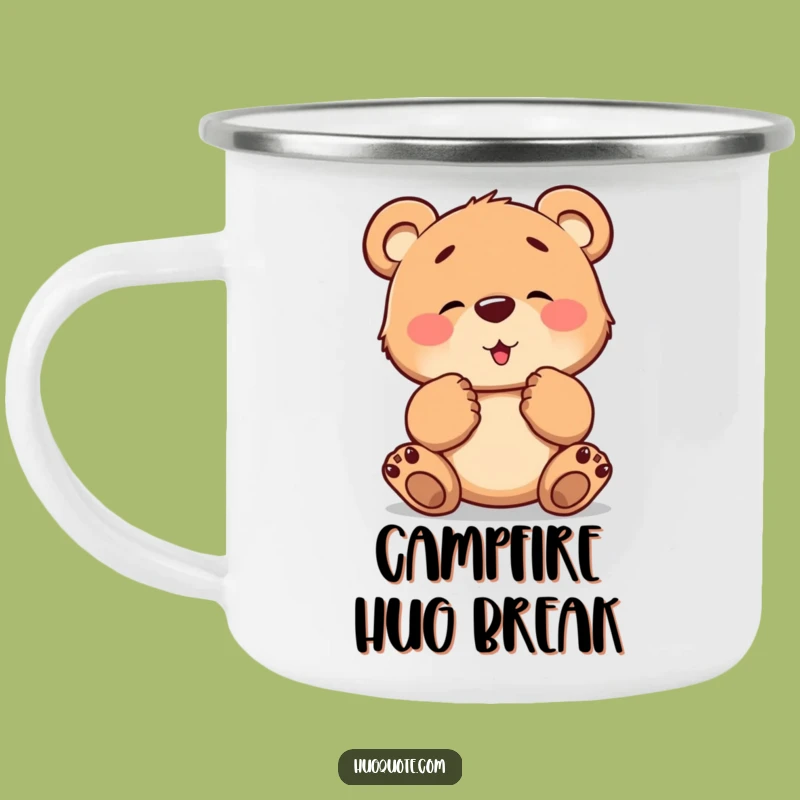 Funny Bear Hug Camping Mug: Sip Comfort Outdoors with a Brave Cub