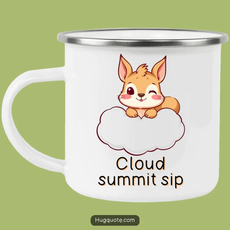 Funny Squirrel Hug Cloud Camping Mug: Adventure with Curious Charm, Great Outdoor Gift