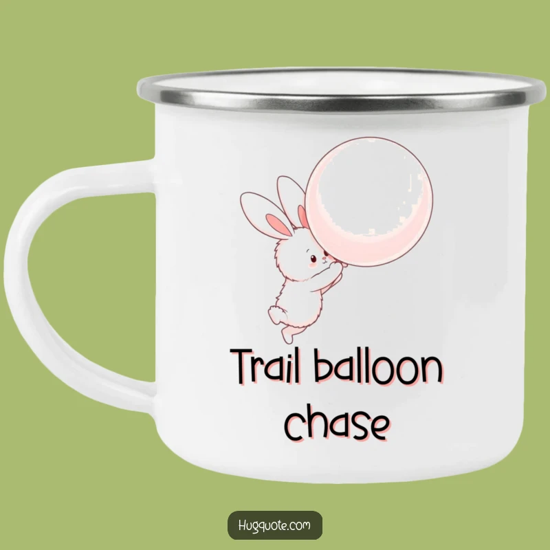 Funny Bunny Balloon Hug Camping Mug: Adventure with Charm!