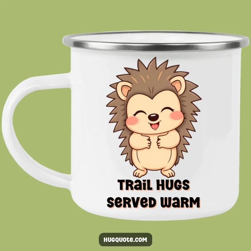 Funny Hedgehog Camping Mug: Adventure Hugs for Outdoorsy Fun
