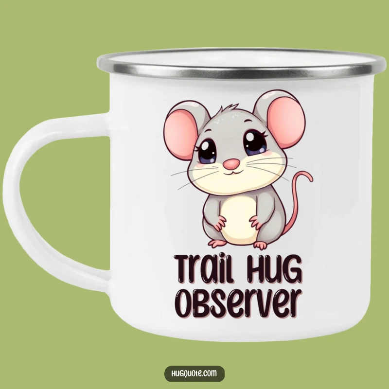 Funny Kawaii Mouse Peeking Hug Camping Mug - Outdoor Comfort Gift