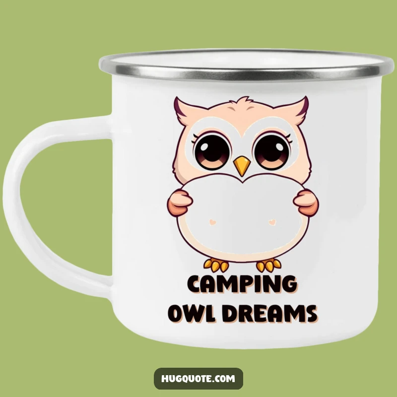 Funny Owl Pillow Camping Mug: Sip Comfort Outdoors with a Wise Bird