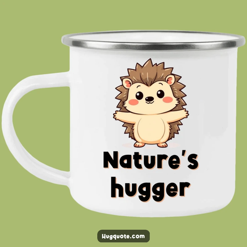 Funny Kawaii Hedgehog Hug Camping Mug - Outdoor Comfort Gift
