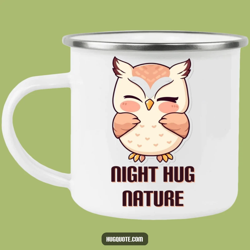 Funny Kawaii Owl Winking Hug Camping Mug - Outdoor Comfort Gift