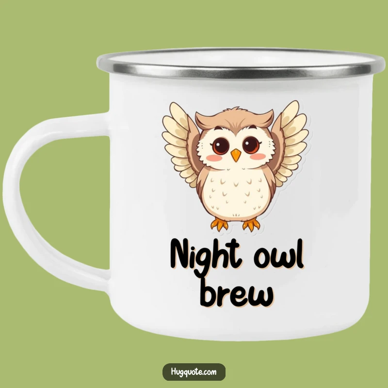 Funny Curious Owl Camping Mug: Wise Bird Hoots - Night Sky Wisdom!