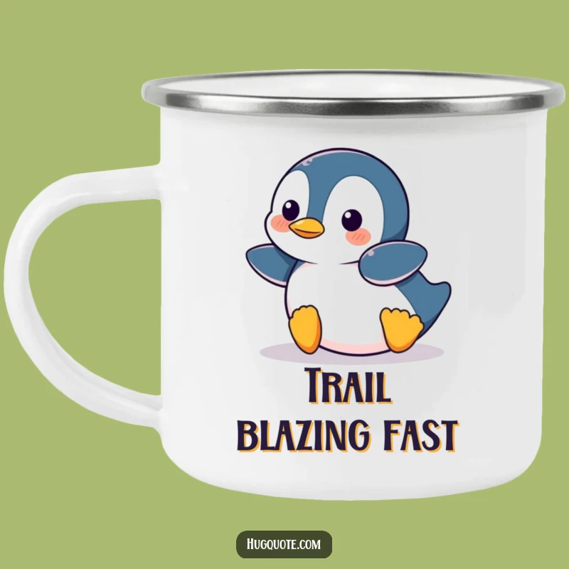 Durable Funny Penguin Belly Slide Camping Mug: Outdoor Cartoon Fun Gift