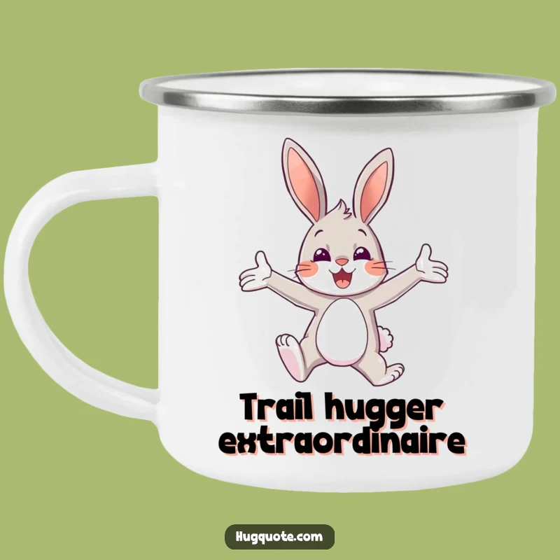 Funny Bunny Embrace Camping Mug: Adventure with Cheerful Hugs!