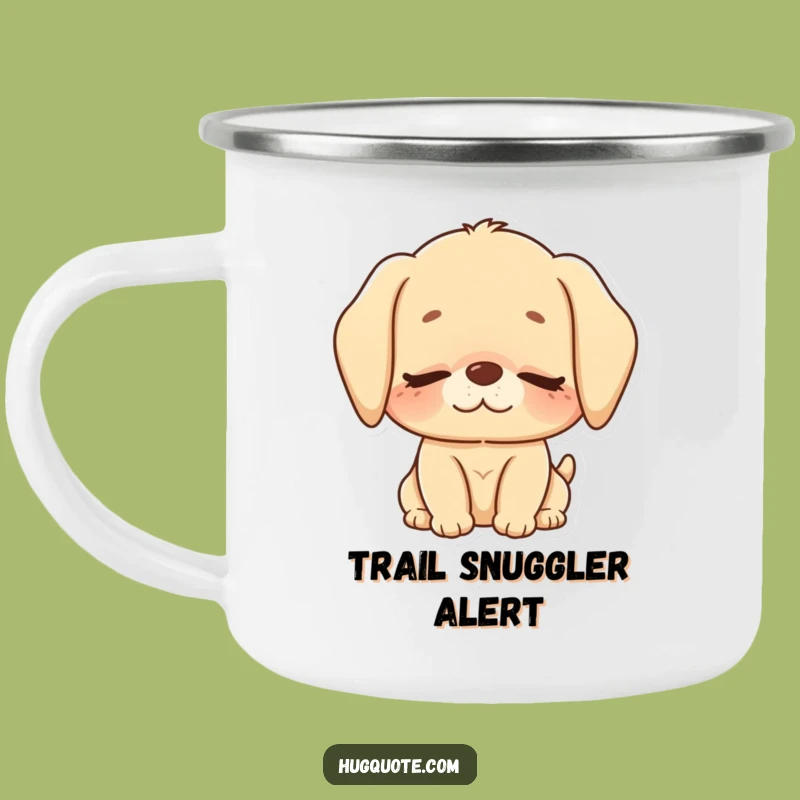 Funny Puppy Nuzzle Camping Mug: Adventure with Adorable Cuteness!