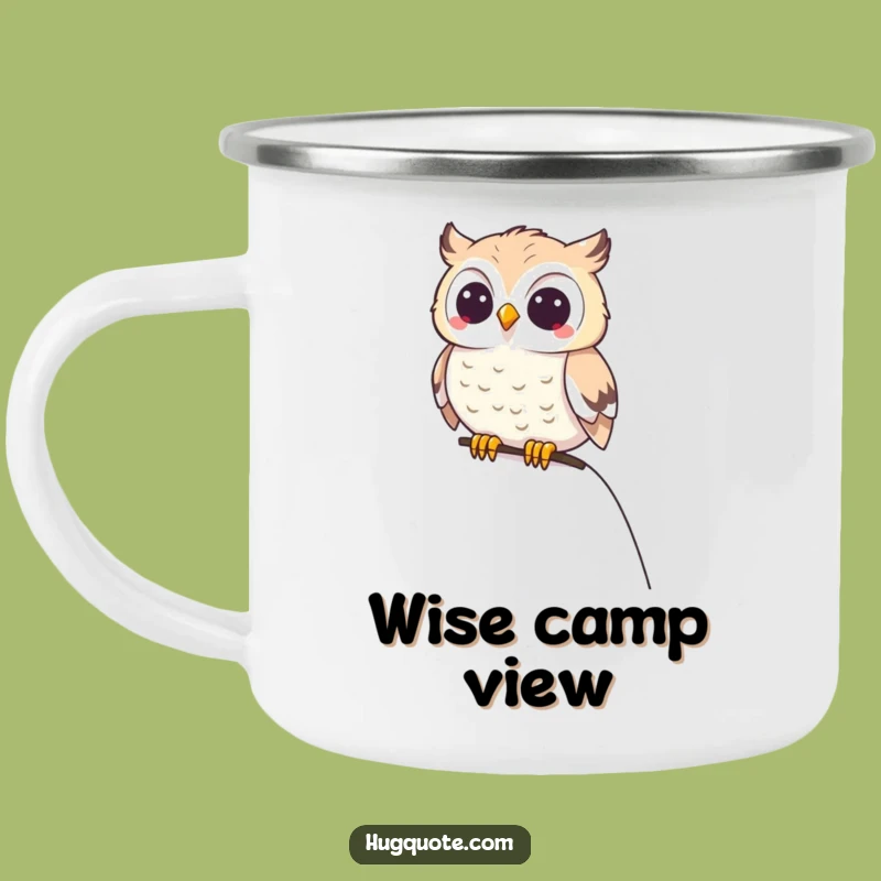Funny Owl on Shoulder Camping Mug: Adventure with Wise Companionship
