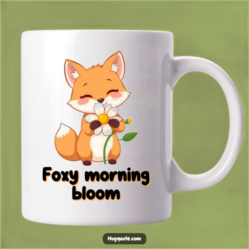 Funny Fox Flower Hug Mug: Nature's Comical Embrace for You!