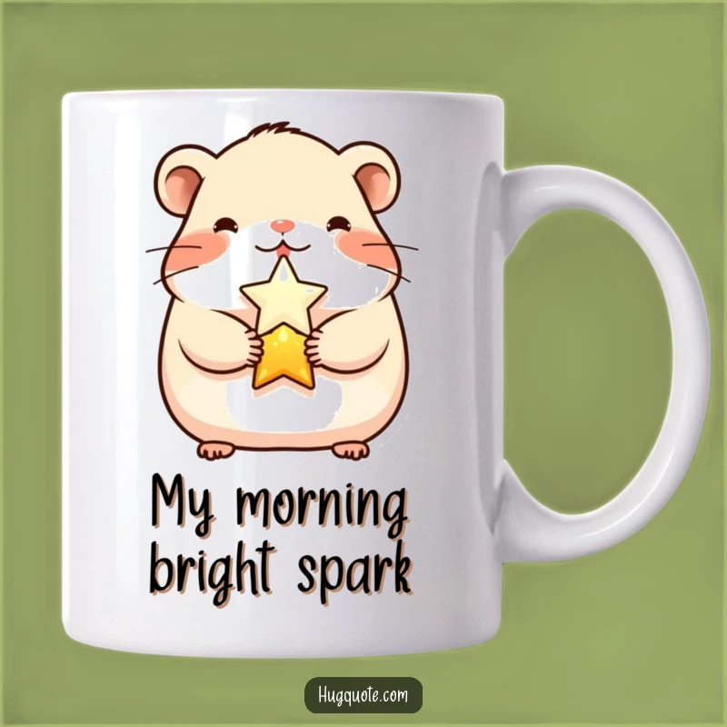 Funny Cheerful Hamster Star Mug - Adorable Gift for Animal Lovers