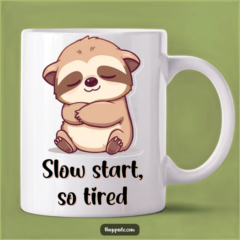 Funny Sloth Embrace Mug: Relaxed Cartoon Slow Hug Gift