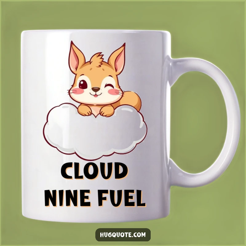 Funny Squirrel Hug Cloud Mug: Adorable Curious Friend, Perfect Gift for Nature Lovers