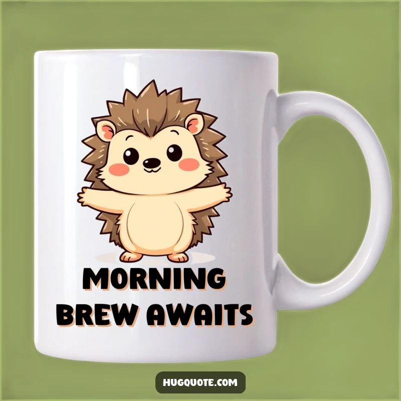 Funny Kawaii Hedgehog Hug Mug - Curious Animal Coffee Cup Gift