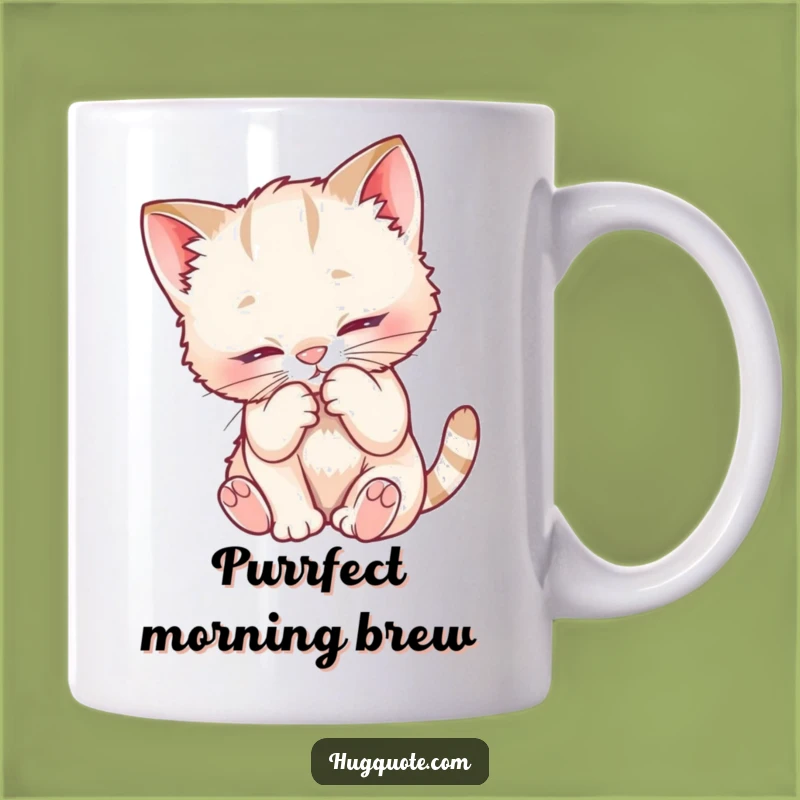 Funny Kitten Nuzzle Mug, Adorable Cat Character Gift for Cozy Mornings