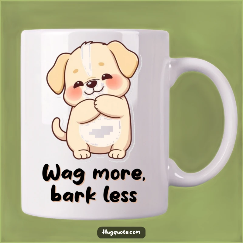 Funny Puppy Hug Mug, Adorable Dog Character Gift for Wagging Mornings