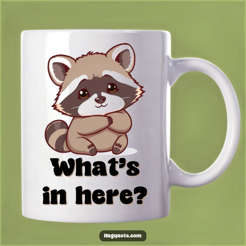 Funny Raccoon Hug Mug: Peek-a-Boo Curiosity for a Humorous Gift