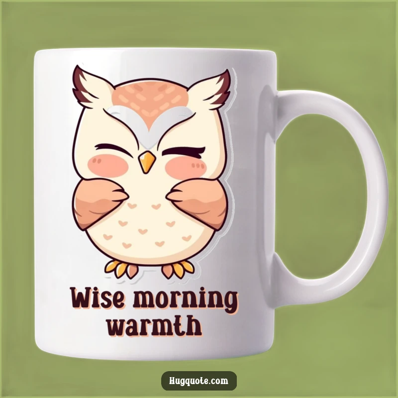 Funny Kawaii Owl Winking Hug Mug - Adorable Animal Coffee Cup Gift