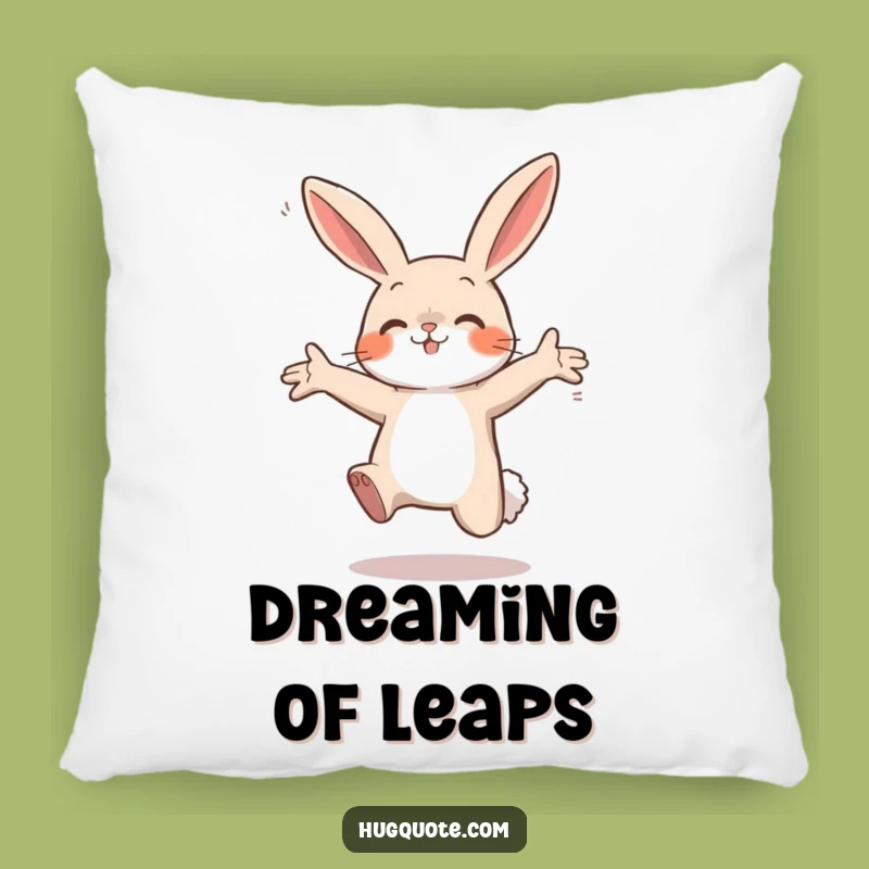 Funny Bunny Leap Pillow: Soft Rabbit Hugs Air - Comfy & Cheerful!