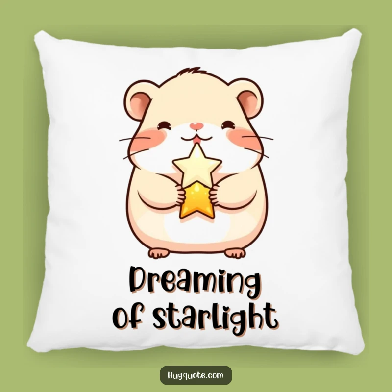 Funny Cheerful Hamster Star Pillow - Cozy Cuteness & Comfort