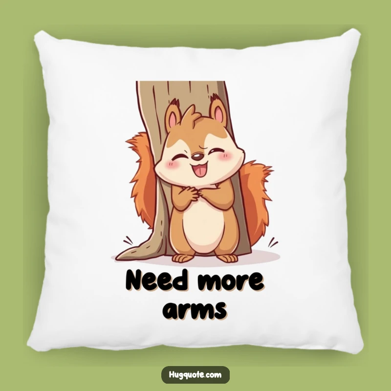 Funny Kawaii Squirrel Hugging Fail Pillow - Comical Throw Pillow Gift