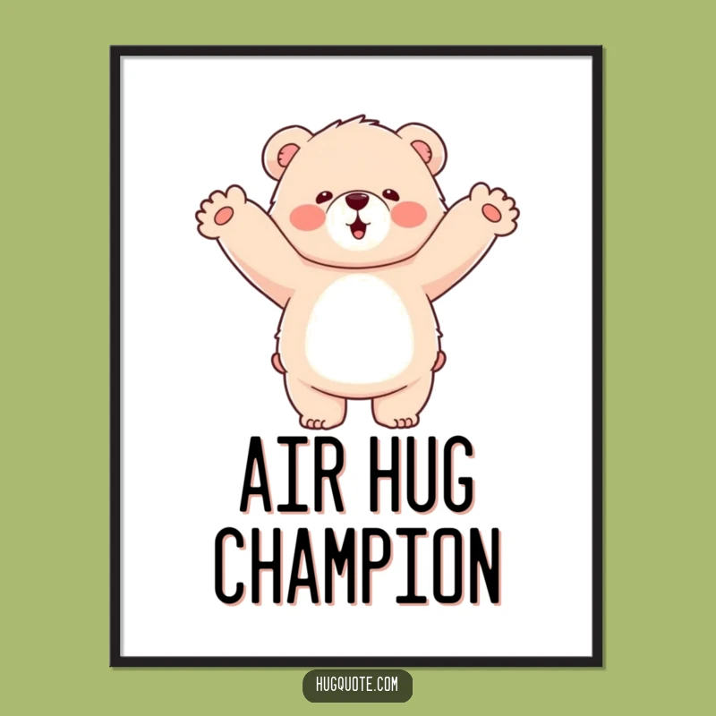 Funny Bear Hug Digital Art: Fluffy Bear Hugs Air - Instant Joy!