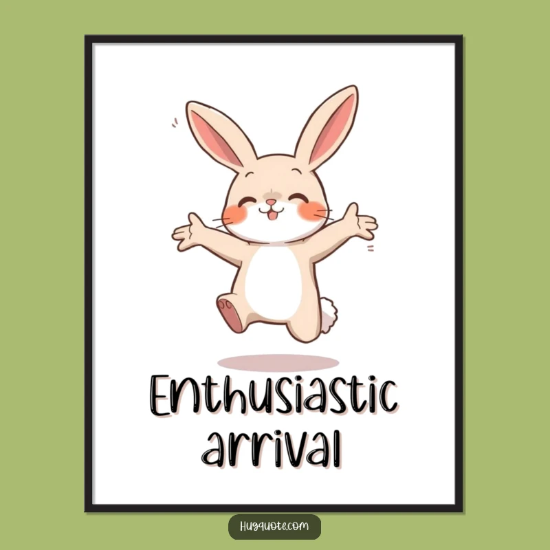 Funny Bunny Leap Digital Art: Rabbit Hugs Air - Instant Enthusiasm!
