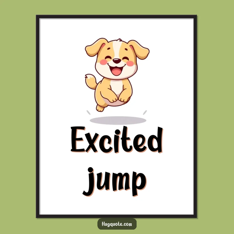 Funny Dog Jump Digital Art: Pup Wags Tail - Instant Joy!
