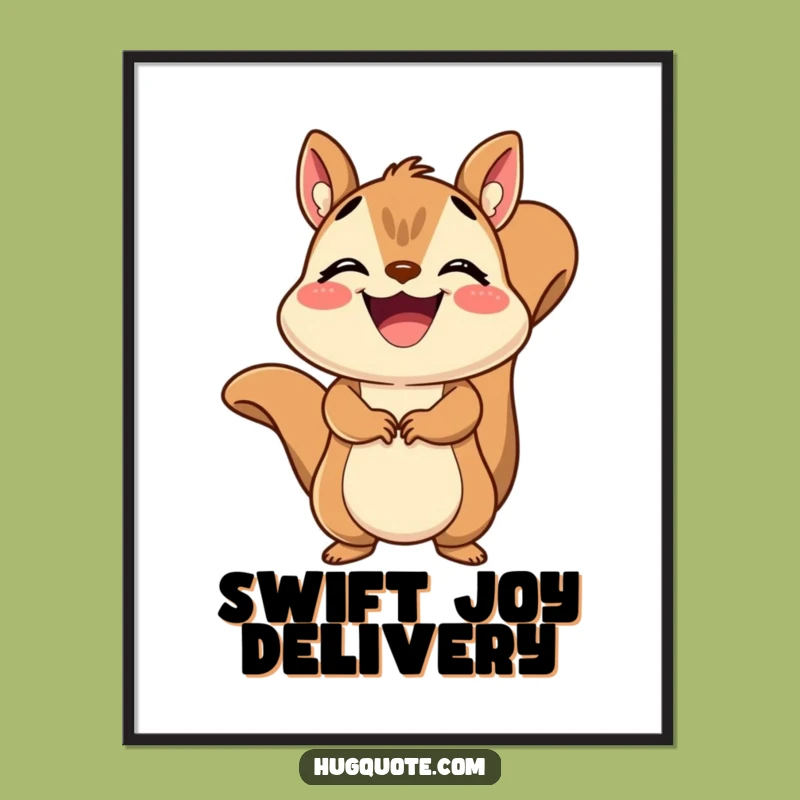 Funny Squirrel Digital Art: Joyful Embrace Wall Art for Smiles