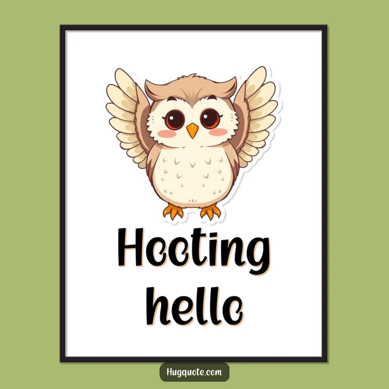 Funny Curious Owl Digital Art: Wise Bird Wings - Instant Wisdom!