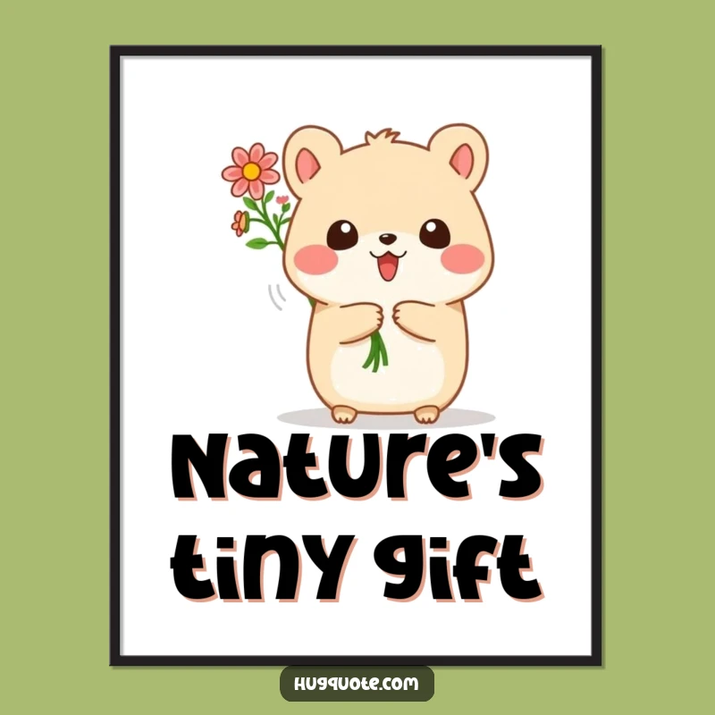 Funny Animal Flower Digital Print: Instantly Add Joyful Art to Your Space