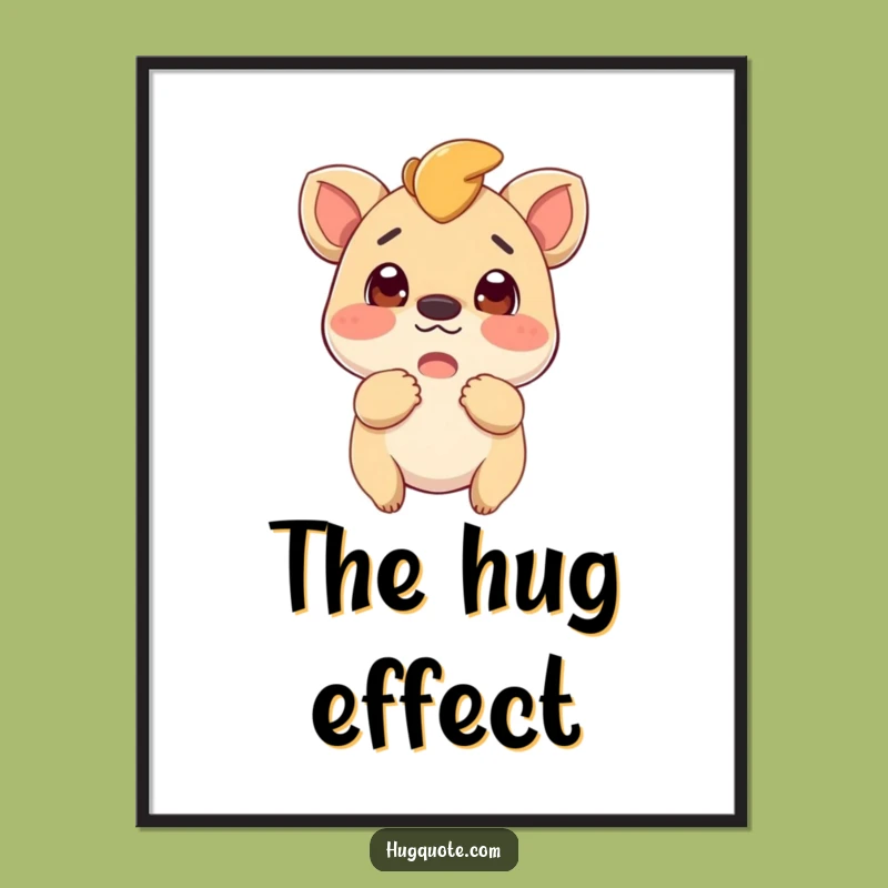 Printable Funny Creature Hug Art: Instant Excitement for Your Walls