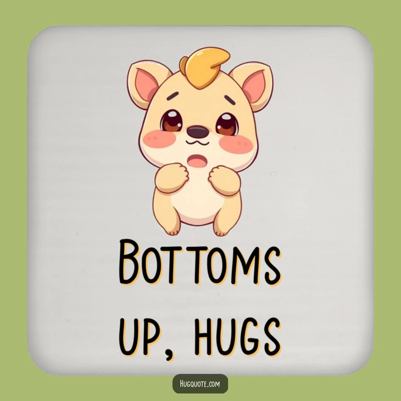 Funny Creature Hug Drink Coasters: Protect Surfaces with Excited Warmth