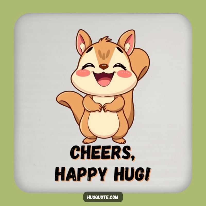 Funny Squirrel Coaster: Protect Surfaces with Joyful Hugs