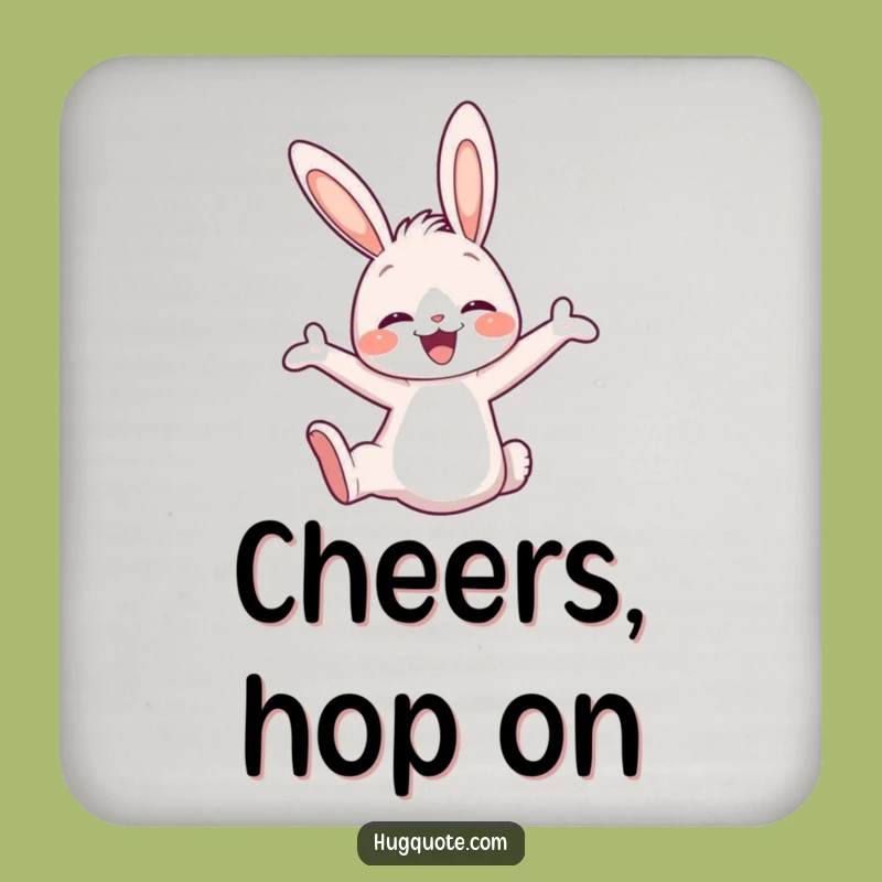 Funny Bunny Embrace Drink Coaster, Cute Character Table Art for Joyful Homes