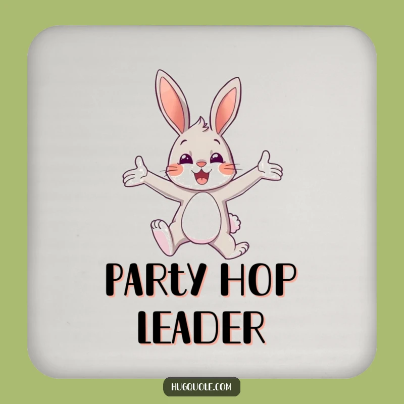 Funny Bunny Embrace Coaster: Protect Surfaces with Cheerful Style!