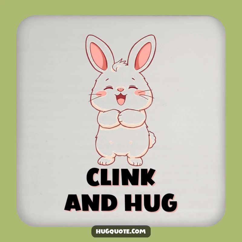 Funny Bunny Hug Coaster: Protect Surfaces with Affection