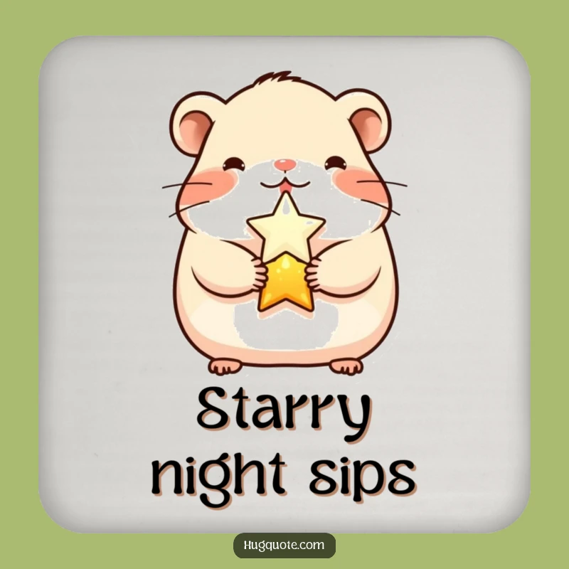 Funny Cheerful Hamster Star Coaster Set - Cute Protection for Tables