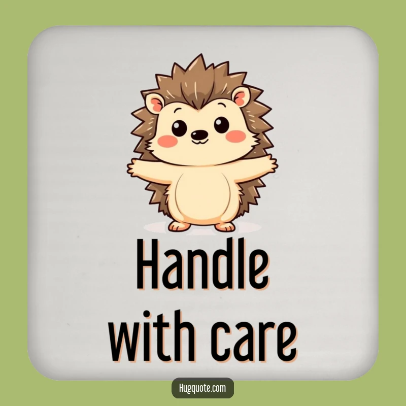 Funny Kawaii Hedgehog Hug Coaster - Cute Drink Accessory Gift