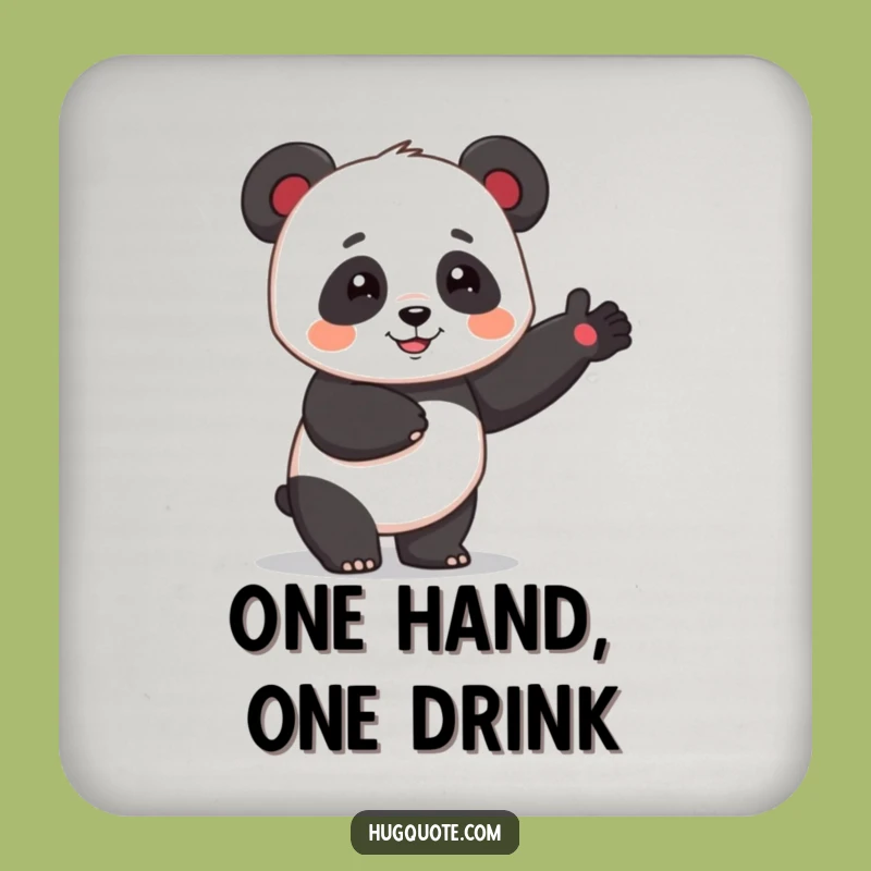 Funny Panda Hug Drink Coaster: Cartoon Protection Gift
